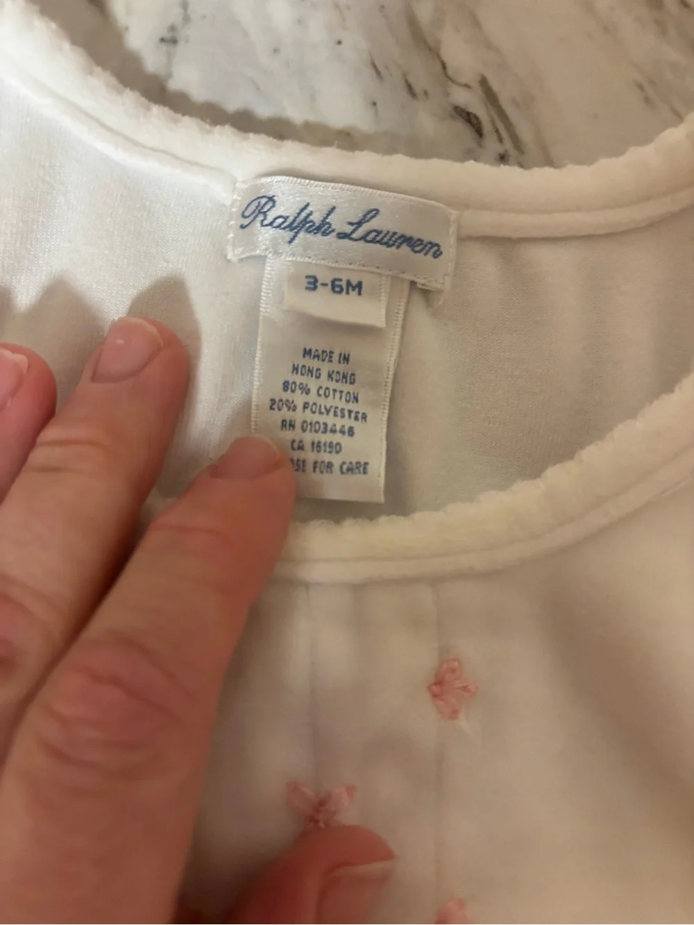Ralph Lauren Pink and White Infant Sleeper Rompers